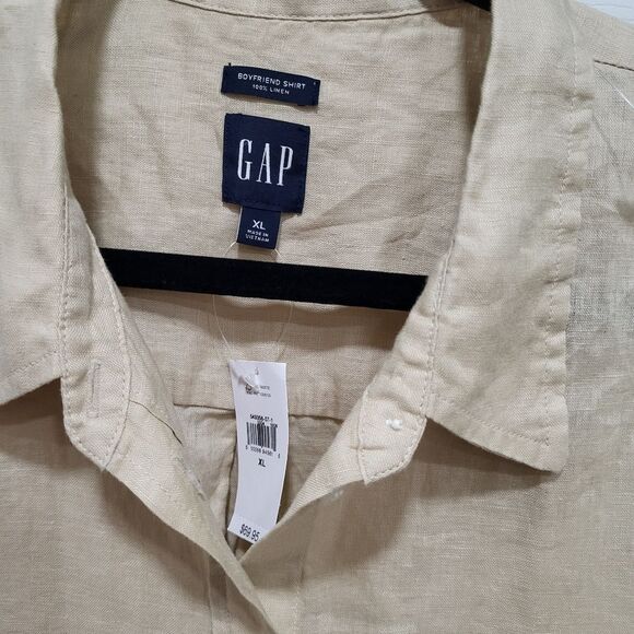 NEW Linen Boyfriend Shirt by Gap - XL - Picture 4 of 4